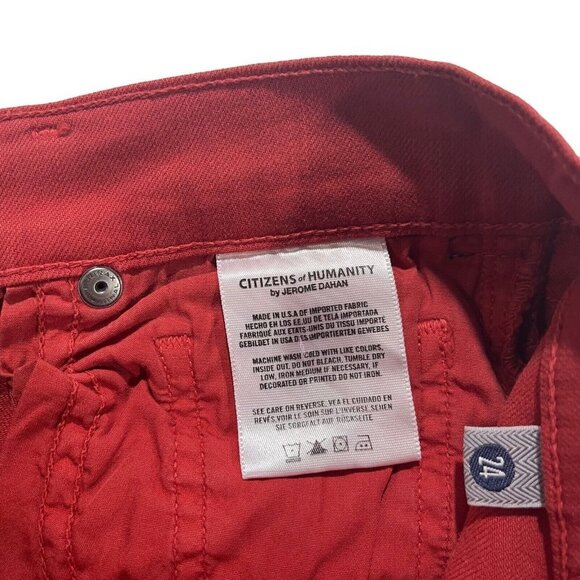 Citizens of Humanity Women Red Wash Denim Jeans Sz 24 x28 USA Made Stretch NWOT - Picture 9 of 16
